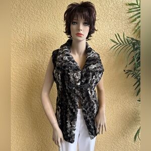 COIN 1804 black/gray faux fur vest